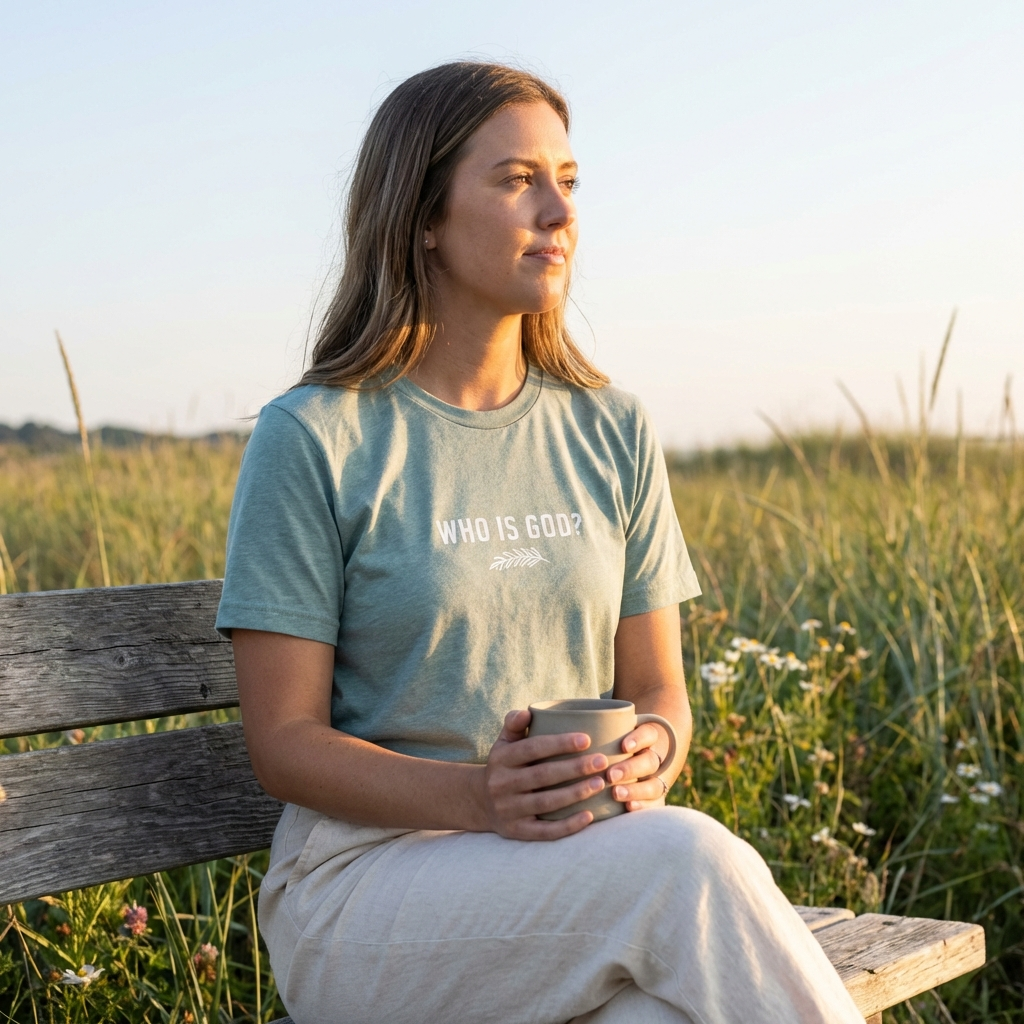 Woman at peace in golden hour light